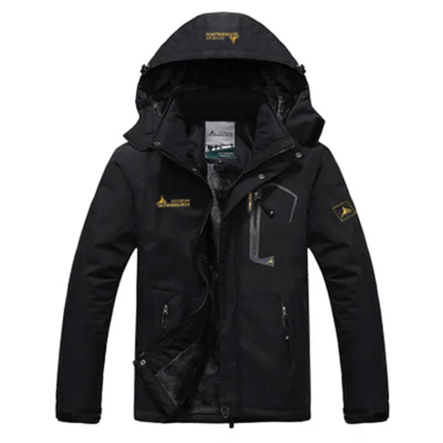 Men's Windproof Ski Jacket – Insulated Hooded Layer