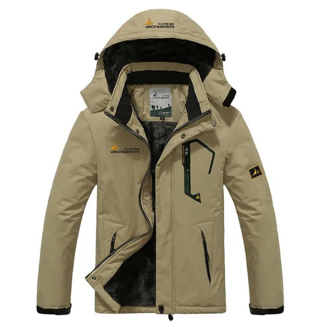 Men's Windproof Ski Jacket – Insulated Hooded Layer