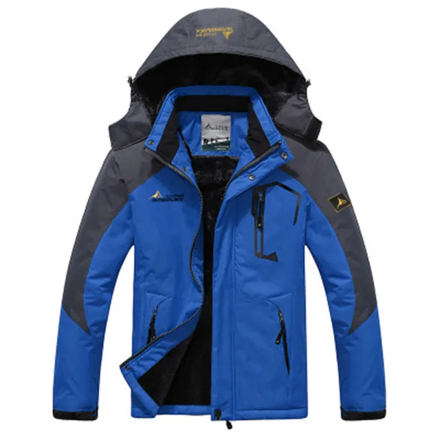 Men's Windproof Ski Jacket – Insulated Hooded Layer