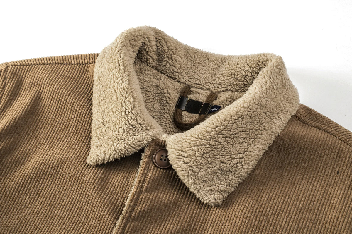 Men's Parka with Shearling-style Collar