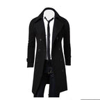 Men's Double-Breasted Longline Trench Coat
