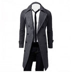Men's Double-Breasted Longline Trench Coat