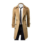 Men's Double-Breasted Longline Trench Coat