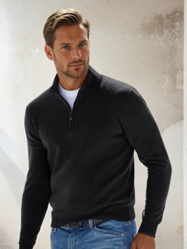 Men's Half-Zip Jumper – Classic Warm Layer, S to 5XL