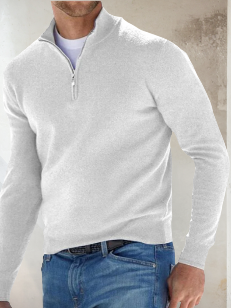 Men's Half-Zip Jumper – Classic Warm Layer, S to 5XL