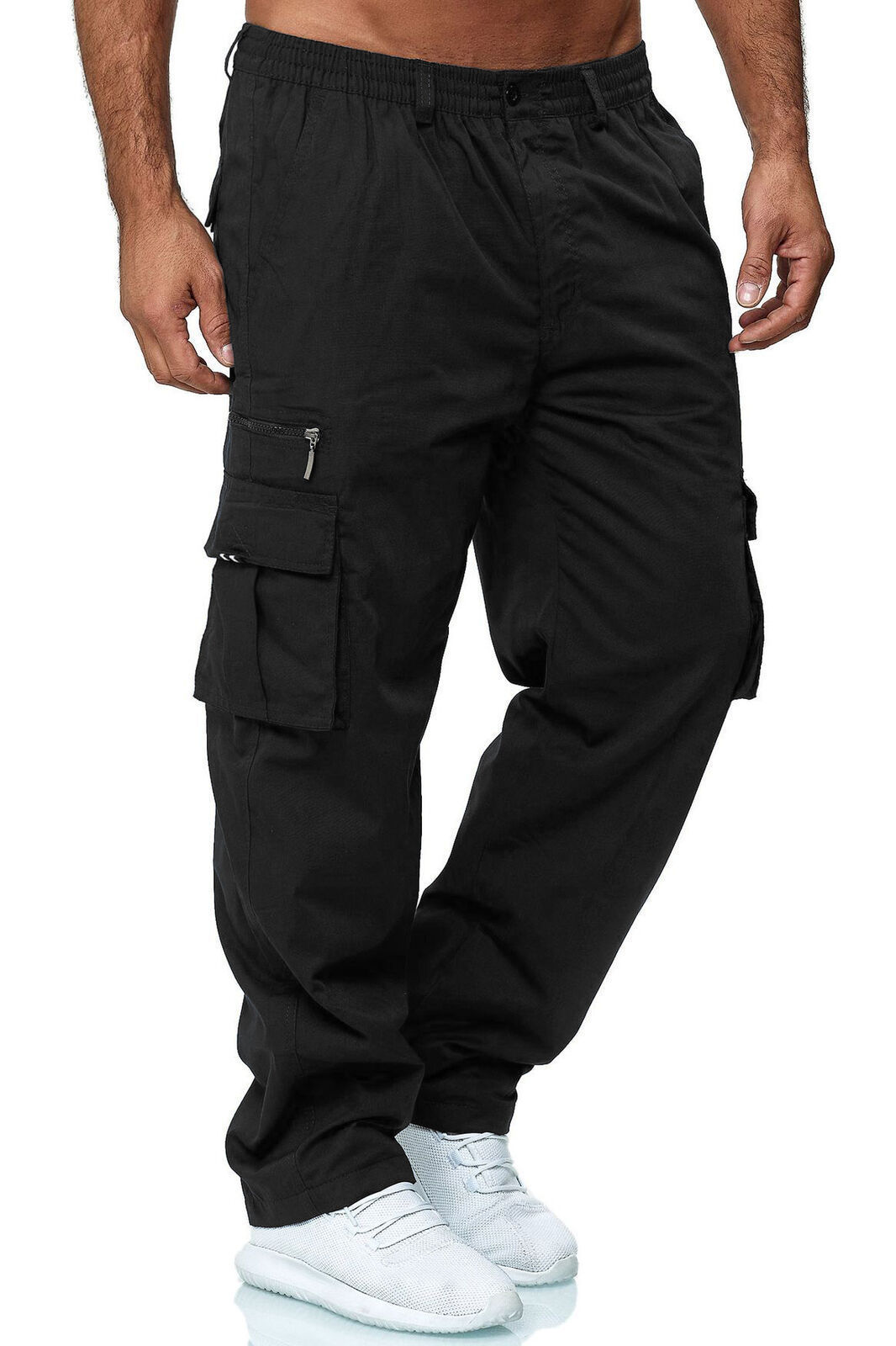 Men's Utility Cargo Trousers – Relaxed Multi-Pocket Trousers