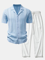 Men's Viscose Open-Knit Shirt and Crinkle Trousers