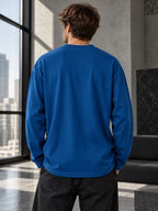 Men's Crew-Neck Longsleeve with Script Graphics – Six Colours