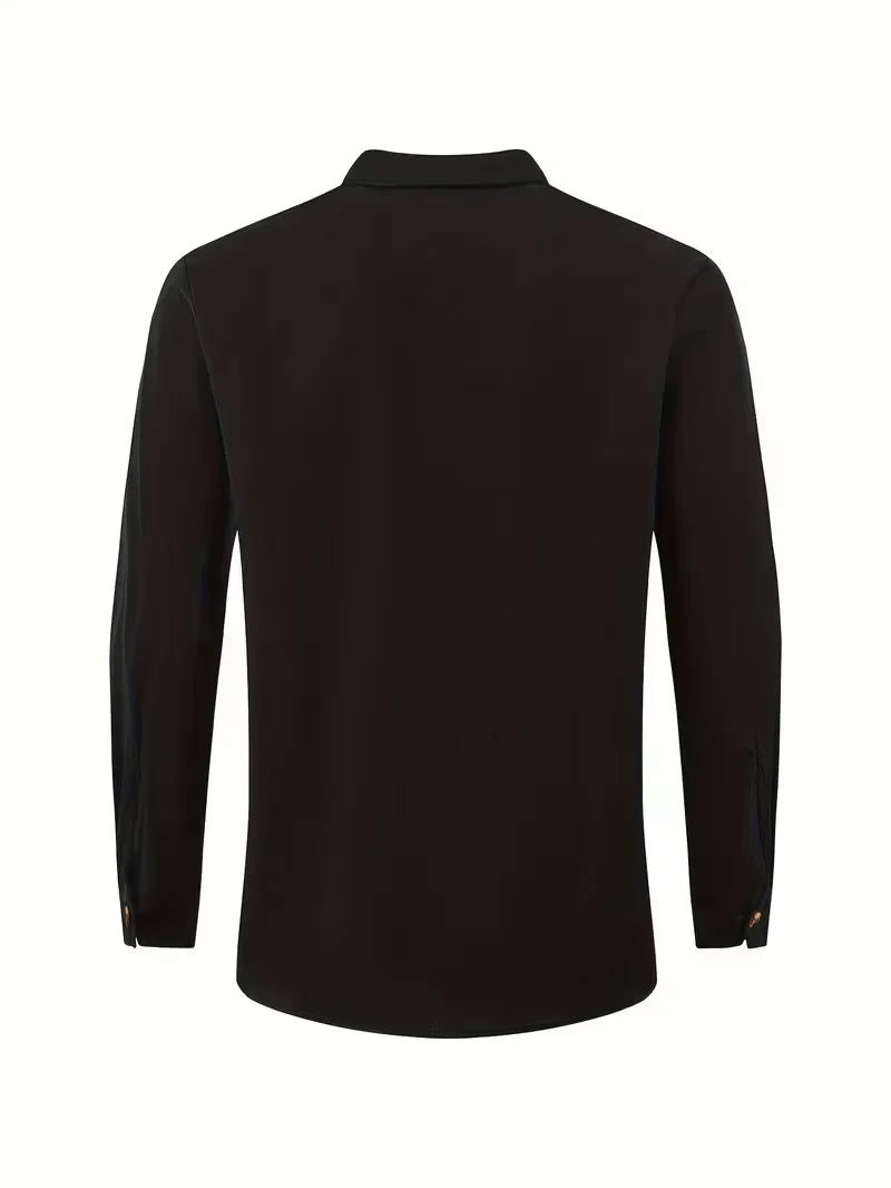 Men's Mandarin Collar Shirt and Trouser Set