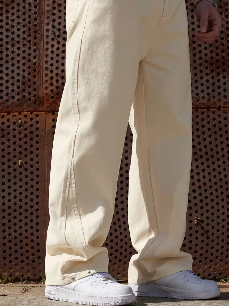 Men's Wide-Leg Trousers with Elasticated Waist