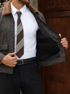 Men's Bomber Jacket with Collared Neckline