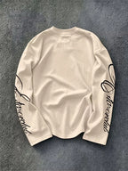 Men's Crew-Neck Longsleeve with Script Sleeve Print