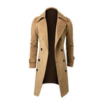 Men's Double-Breasted Longline Trench Coat