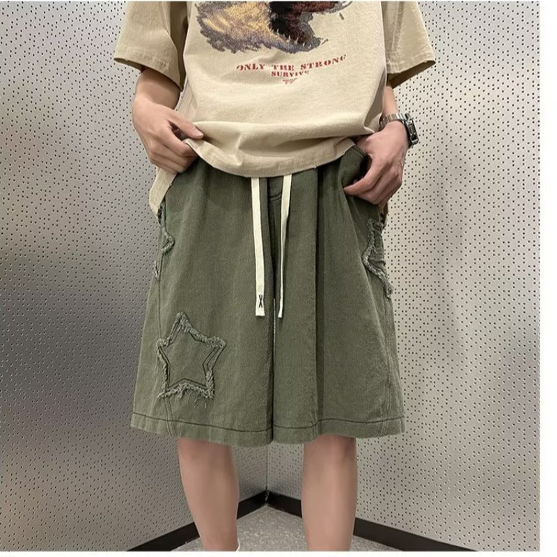 Men's Star Denim Shorts – Baggy Jorts in Black or Green