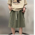 Men's Star Denim Shorts – Baggy Jorts in Black or Green