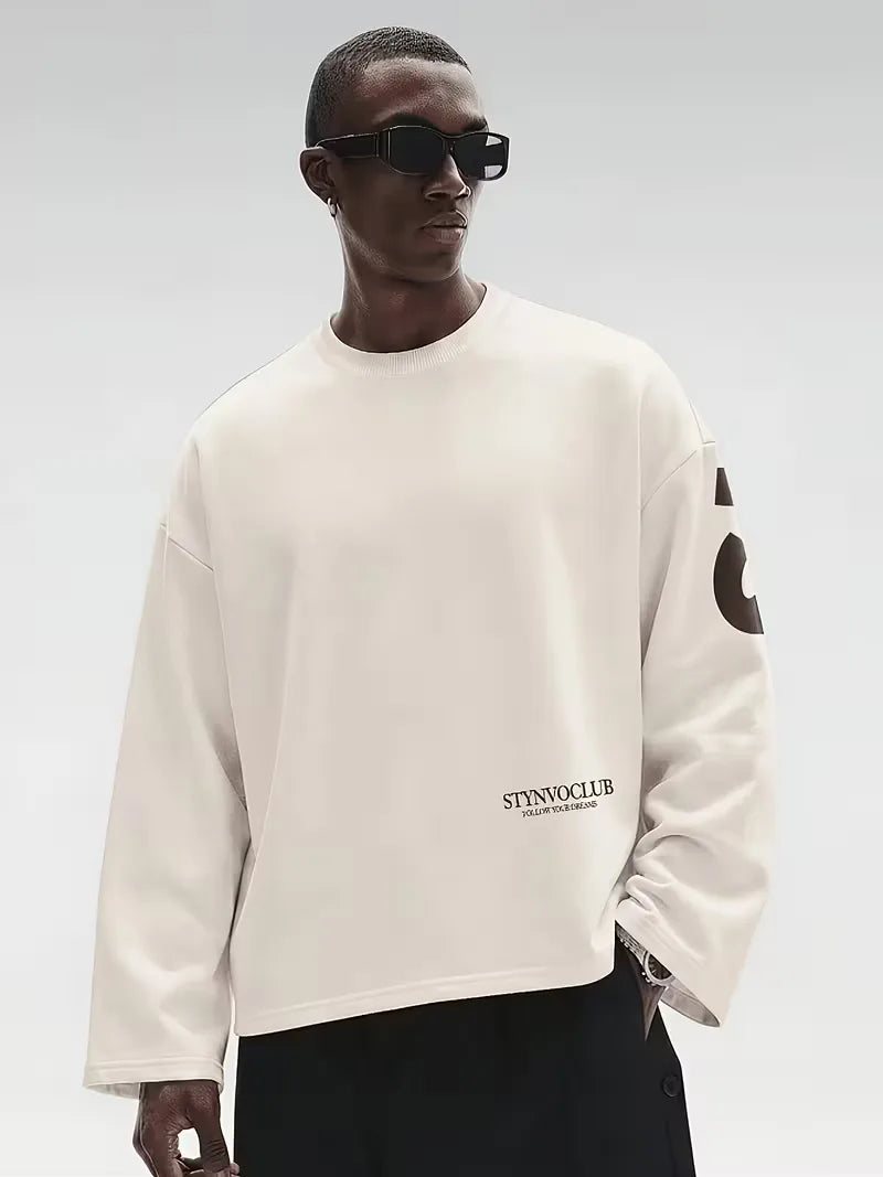 Men's Oversized Longsleeve with Bold Back Lettering