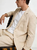 Men's Single-Breasted Blazer with Notch Lapel