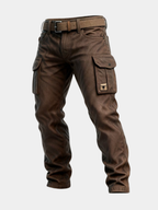 Men's Slim-Fit Cargo Trousers with Flap Pockets – Washed Utility Style