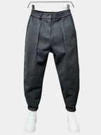 Men's Pleated Tapered Trousers with Elasticated Waist – Relaxed Smart Fit