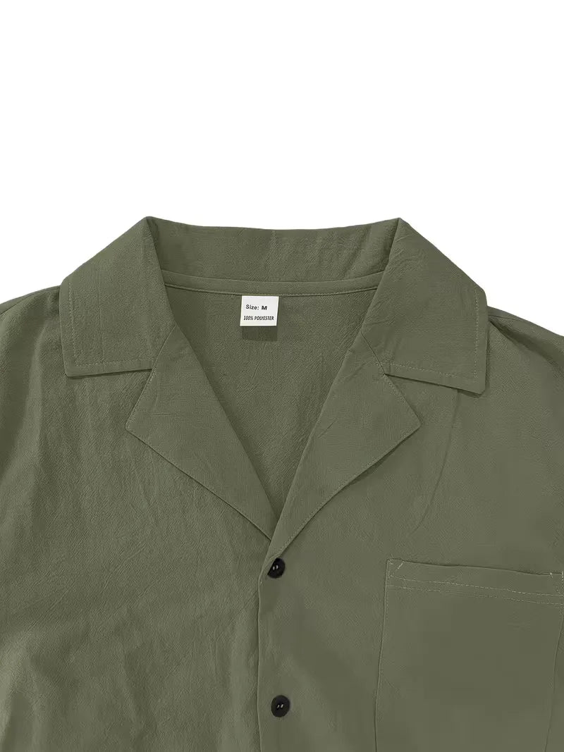 Men's Short Sleeve Shirt and Trousers Set