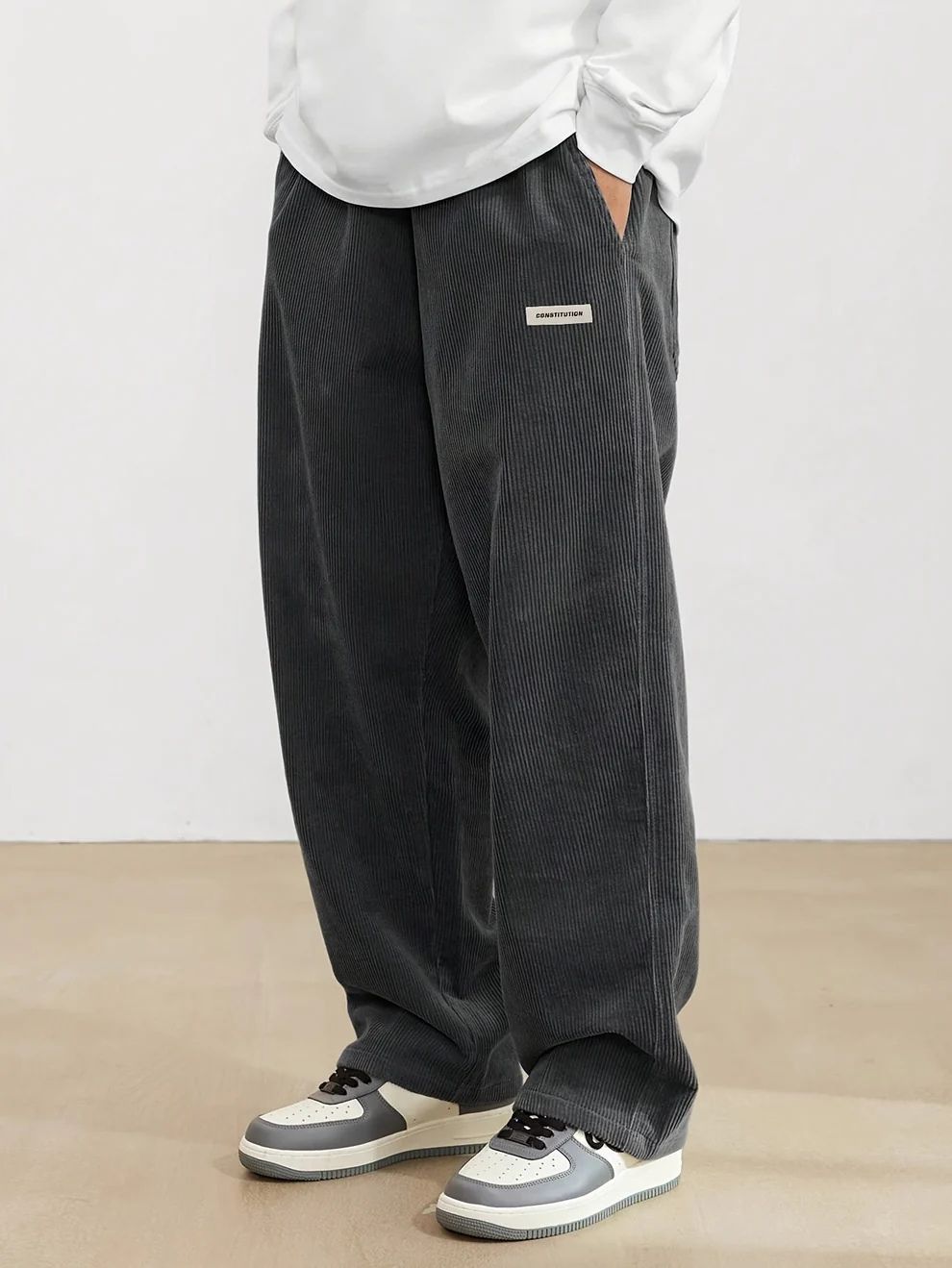 Men's Relaxed Corduroy Trousers – Wide-Leg Casual Pants