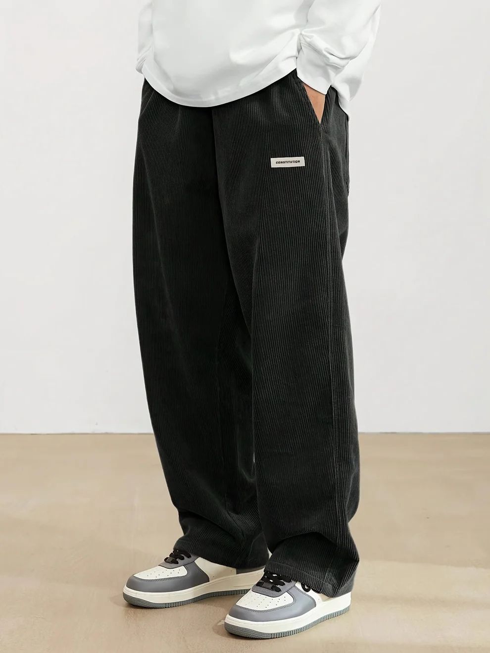 Men's Relaxed Corduroy Trousers – Wide-Leg Casual Pants