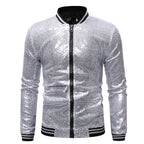 Men's Sequin Bomber Jacket – Full-Zip Party Jacket