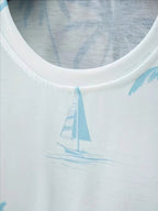 Men's Tropical Print T-Shirt and Shorts Set