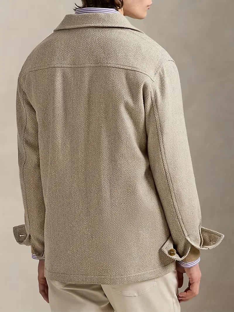 Men's Herringbone Trench Coat