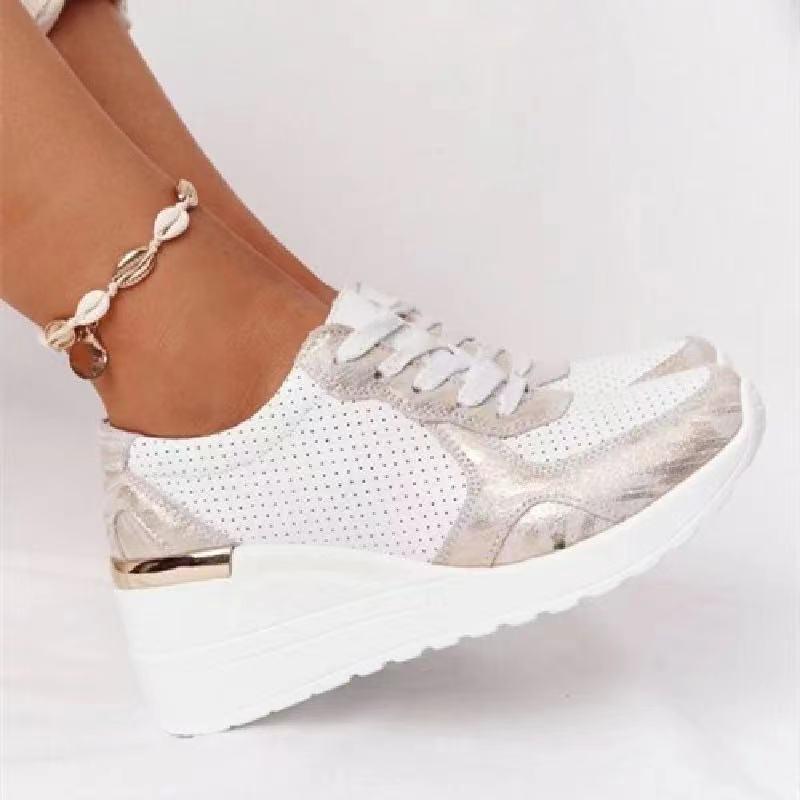 Women's Lace-and-zip Trainers – Beige