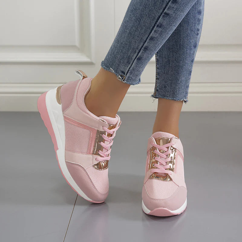 Women's Lace-and-zip Trainers – Beige