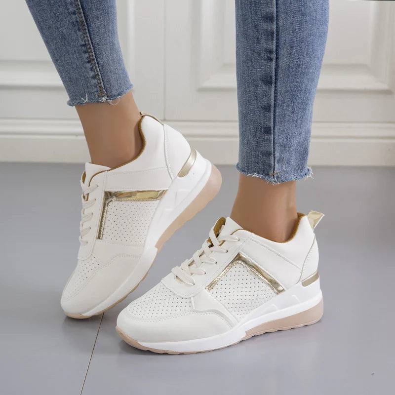Women's Lace-and-zip Trainers – Beige