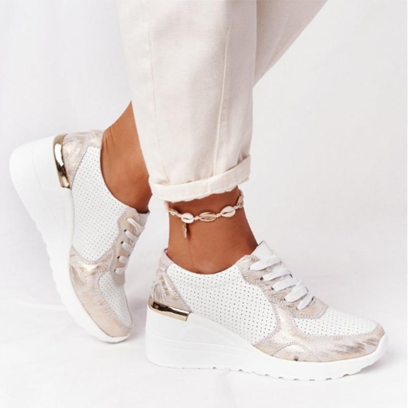 Women's Lace-and-zip Trainers – Beige