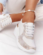 Women's Lace-and-zip Trainers – Beige