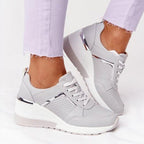 Women's Lace-and-zip Trainers – Beige