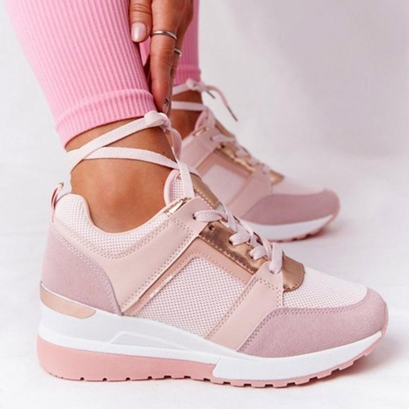 Women's Lace-and-zip Trainers – Beige