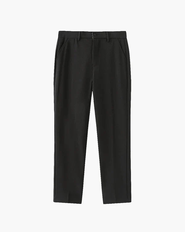 Men's Classic Pleated Trousers with Tapered Leg