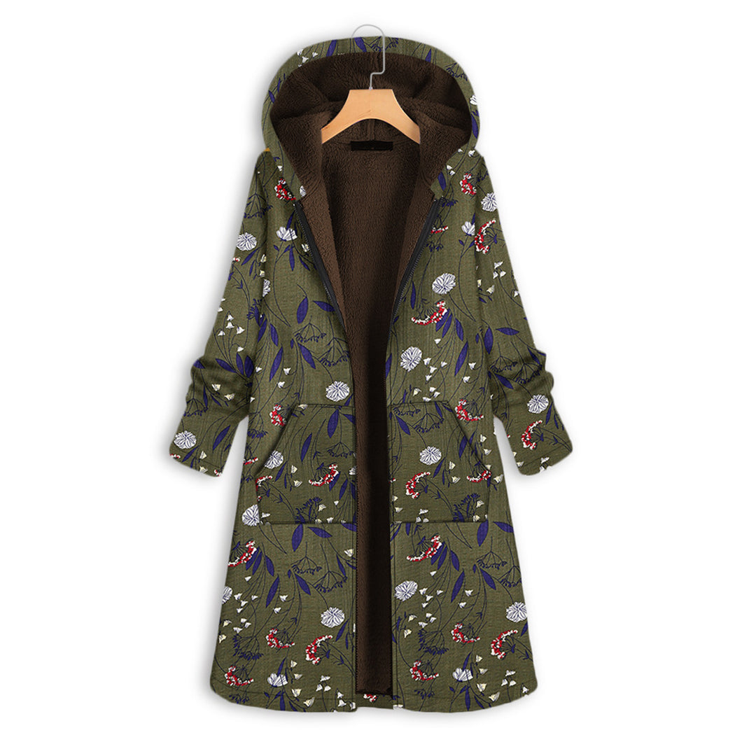 Women's Zip-front Coat with hood – Yellow