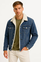 Men's Fleece-Lined Denim Jacket – Loose Fit