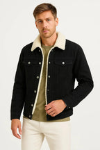 Men's Fleece-Lined Denim Jacket – Loose Fit