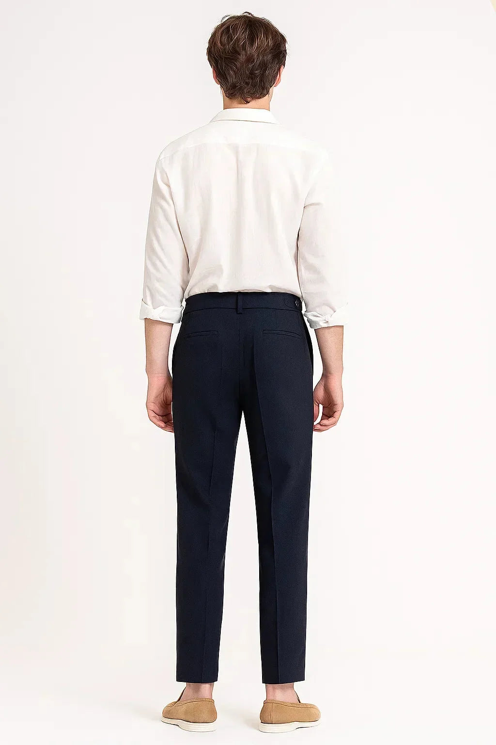 Men's Slim-fit Trousers with Pleats