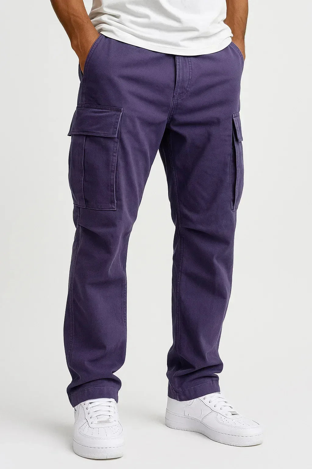 Men's Cargo Trousers with Large Side Pockets