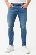 Men's Slim-fit Jeans with Distressed Details