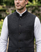 Men's Mandarin-Collar Waistcoat – Four-Button Front
