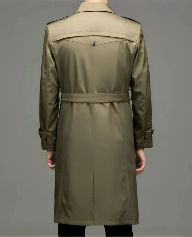 Men's Double-Breasted Trench Coat – Longline Tailored Design
