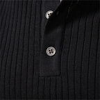 Men's Ribbed Henley Knit Jumper – Button Neck