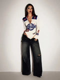 Women's Long-sleeve Bodysuit with stand collar