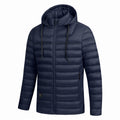 Men's USB-Heated Hooded Puffer Jacket – Water-Resistant Insulated Winter