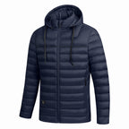 Men's USB-Heated Hooded Puffer Jacket – Water-Resistant Insulated Winter