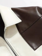 Men's Panelled Faux Leather Zip Jacket